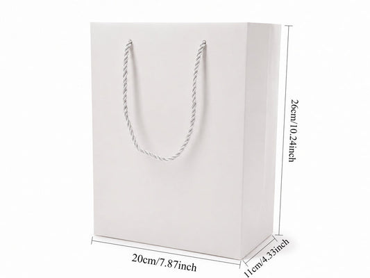 jewelry gift bags - 24-Pack White Large Gift Bags with Rope Handles 7.75 4.25 10.25 in SB22-W open view