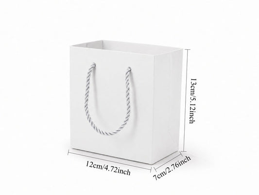 jewelry gift bags - 24-Pack White Mini Paper Gift Bags with Rope Handles 4.75 2.75 5 in SB19-W open view