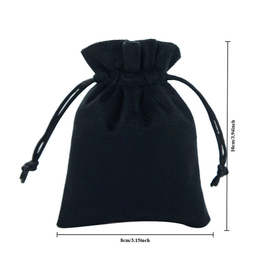 jewelry pouch - 100pcs Green Blue Velvet Bags Pouches JP002-V-BK S open view