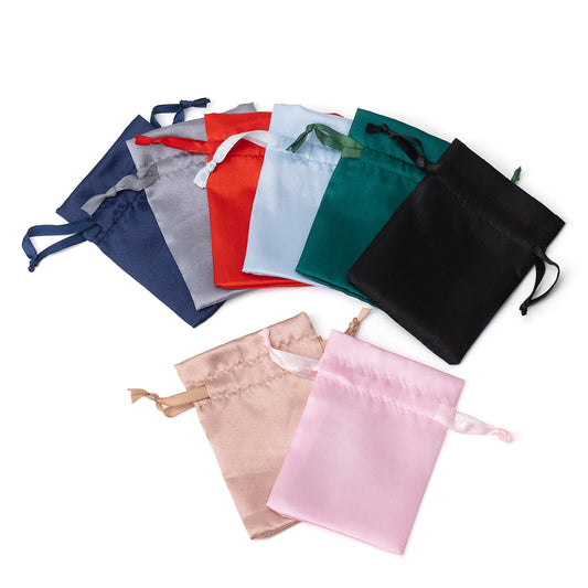 jewelry pouch - 50 Black Satin Pouch JP1534-BK open view