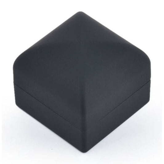 LB02R black LED ring box closed in three-quarter view
