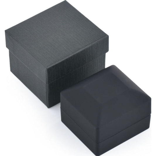 Black LB30R1-BK ring box side view on white background