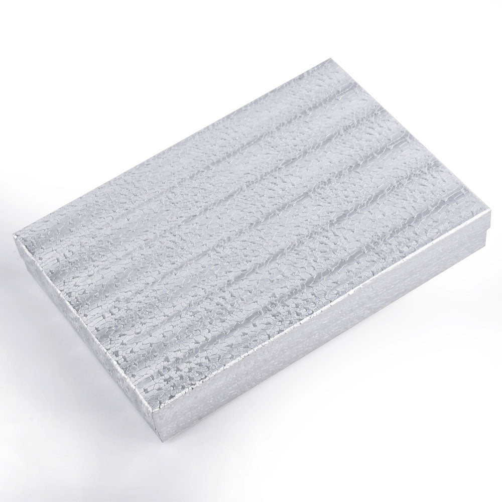 necklace box - 100pcs Silver Cotton Cardboard Boxes Necklace BX2885S open view