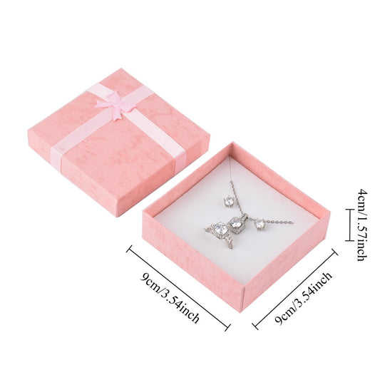 necklace box - 12pcs Pink Necklace Boxes B10-44-PEA open view