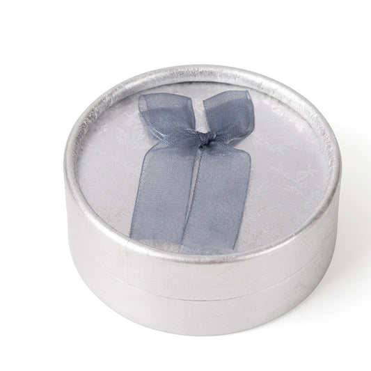 necklace box - 12pcs Silver Cardboard Organza Boxes Necklace B1433-SL W SL open view
