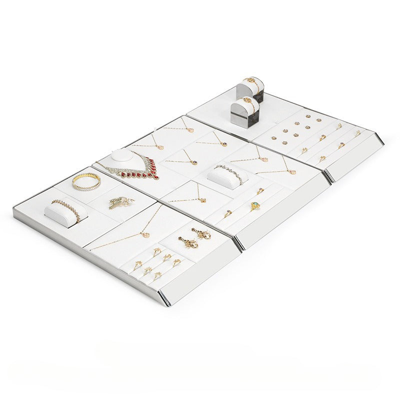 necklace display - White PU Leather Display Tray Necklaces Rings C02763 product view 09