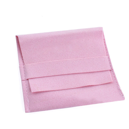 organza jewelry pouch - 100 Blue Pink Suede Organza Pouch Bags Pouches JP008-SU-BK 33 open view
