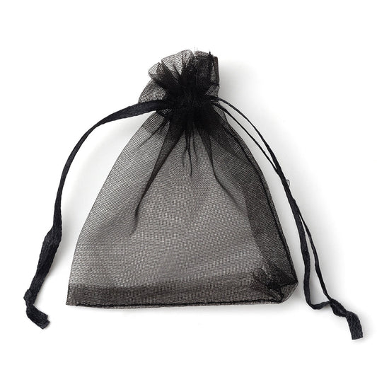 organza jewelry pouch - 100pcs Organza Bags Pouches Bracelets JP015-OG-BK S open view