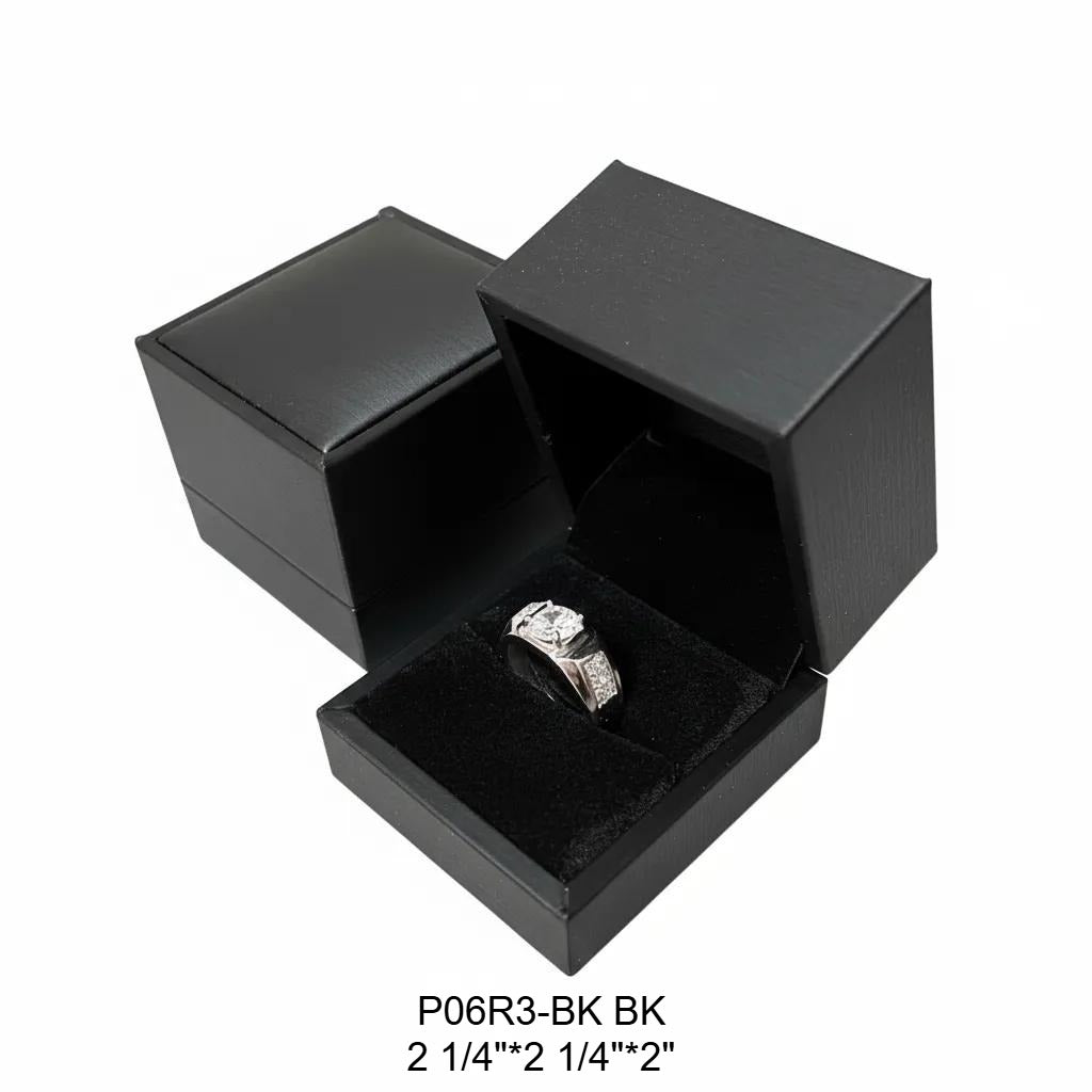 12Pcs Black PU Ring Boxes