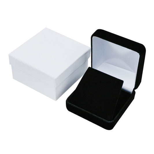 pendant box - Black Square Velvet Pendant Boxes - 12 Pack YP9-BK open view