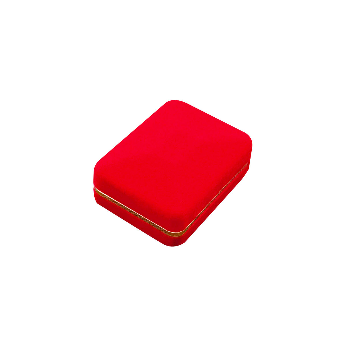 pendant box - Red Rectangular Velvet Pendant Boxes with Gold Trim - 12 Pack SP10-RD detail view