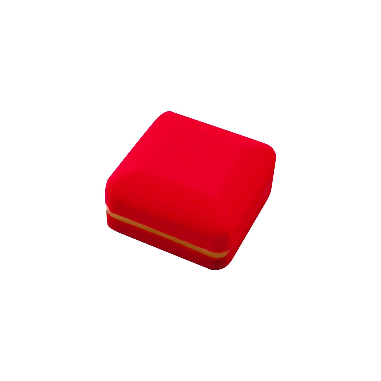 Red Square Velvet Pendant Boxes with Gold Trim, product view 4
