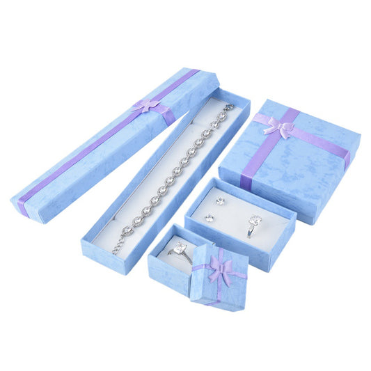 ring box and earring box and necklace box - 24pcs Blue Ring Boxes B10-22-PB detail view