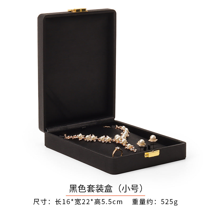 ring box and earring box and necklace box - Black Metal Box Ring Earrings Necklace C00284 product view 19