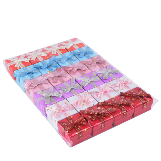 ring box - 24pcs Gold Cardboard Ring Boxes B15-22-MX4 open view