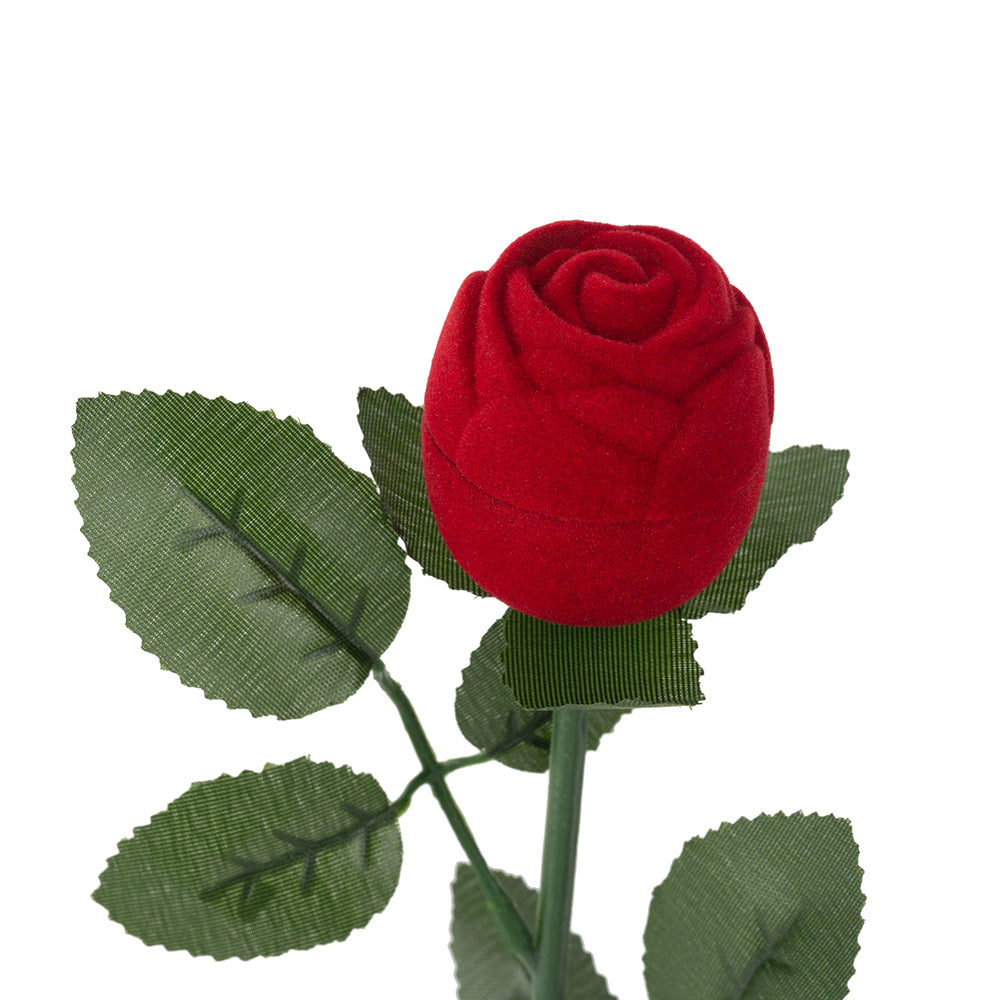 ring box - Red Rose Ring Boxes with Stems - 24 Pack F08-R2-R W side view