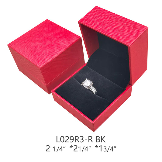ring box - 25pcs Red Black Velvet Ring Box L029R-R open view