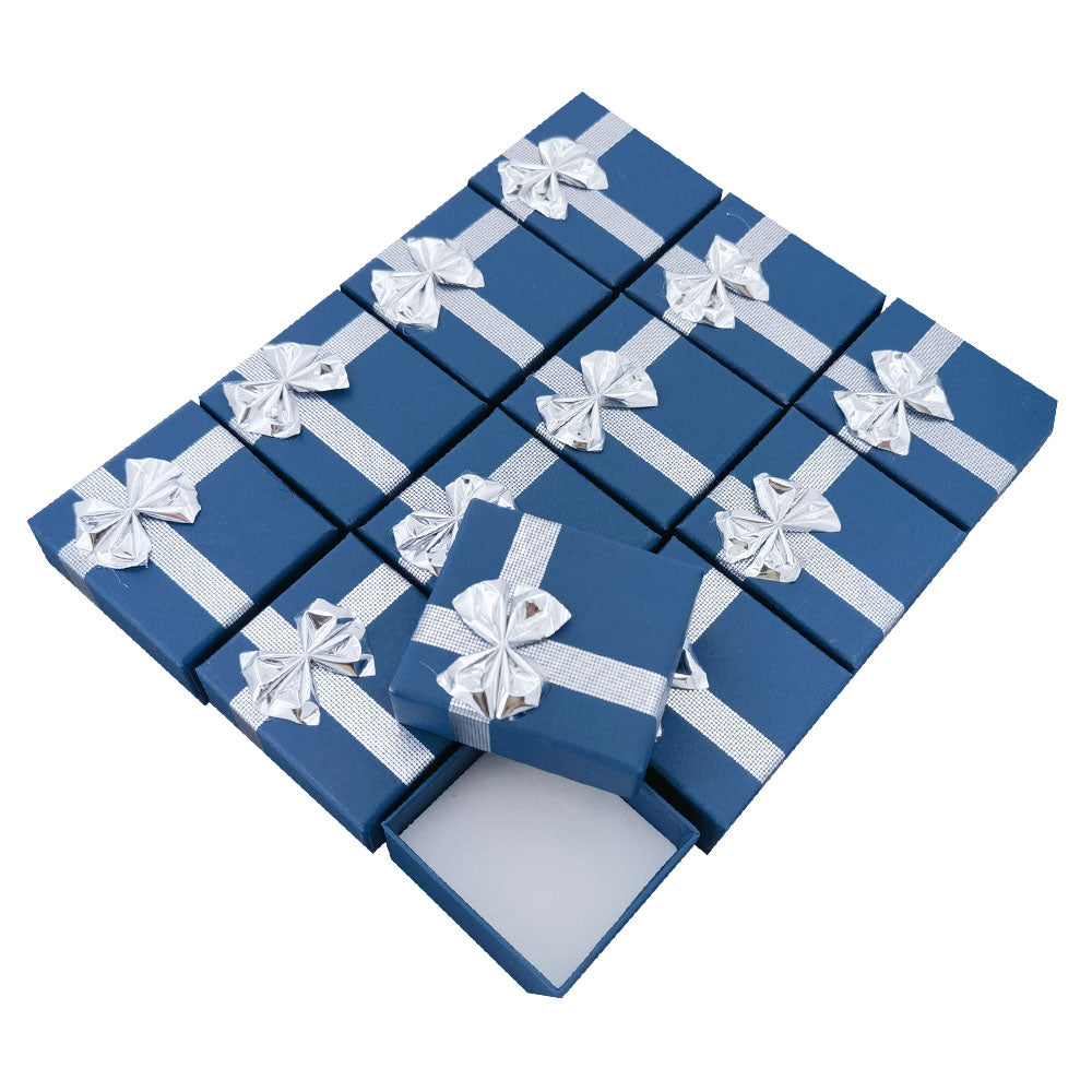 Navy Blue ribbon paper ring jewelry gift box, pack arrangement