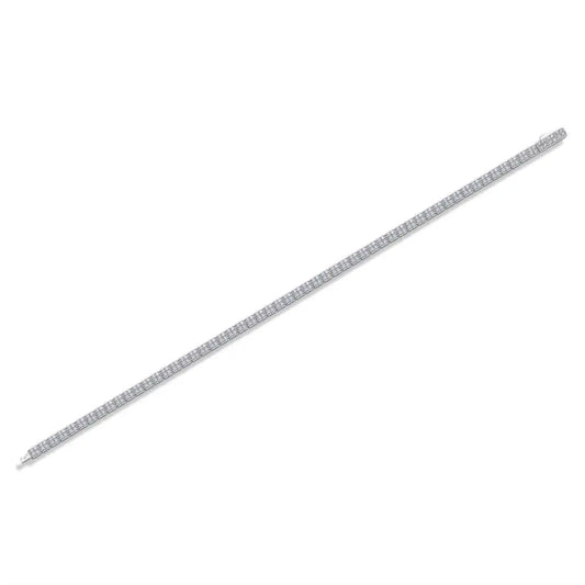 sterling silver jewelry - 925 Silver Bracelet SLM0023B-White-19cm open view