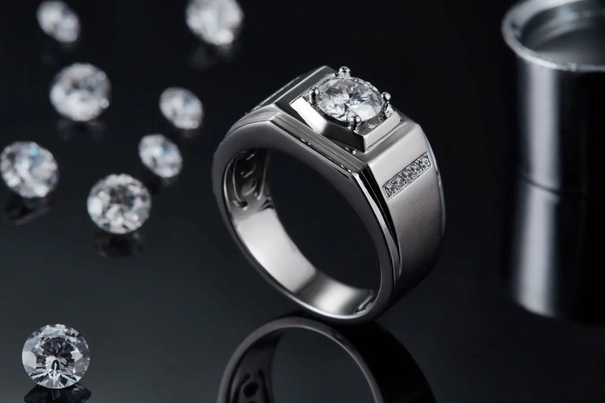sterling silver jewelry - Silver Ring SLM0084R-White-6 product view 06