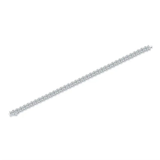 sterling silver jewelry - 925 White Gold Bracelet SLM0018B-White-16.5cm open view