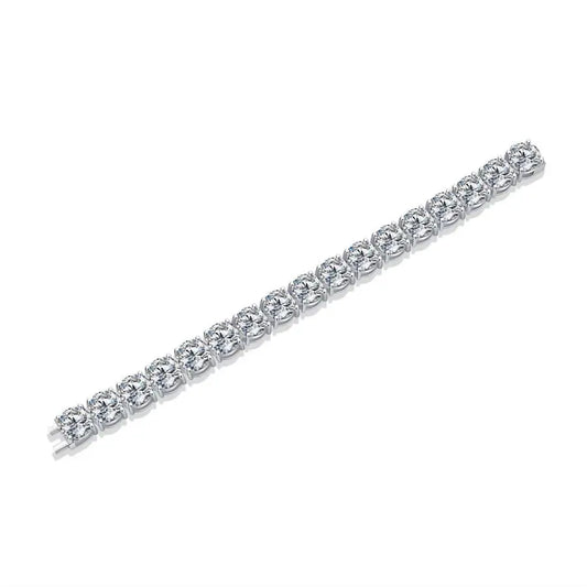 sterling silver jewelry - Bracelet SLM0014B-White-17cm open view