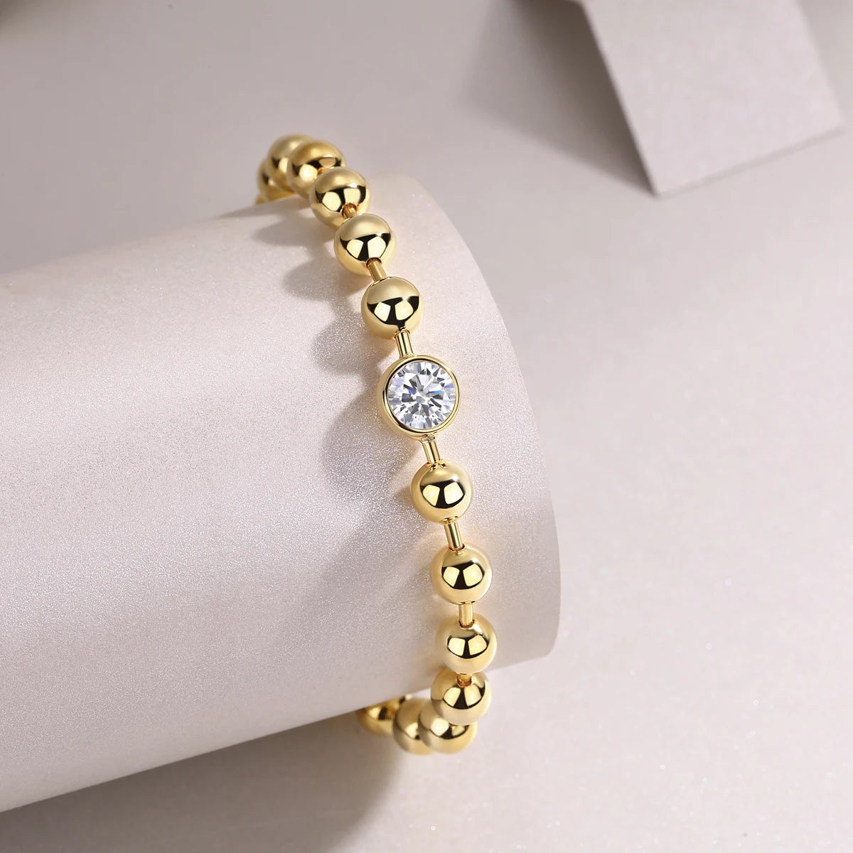 sterling silver jewelry - Silver Gold Bracelet Pendants SLM0026B-Gold-21cm detail view