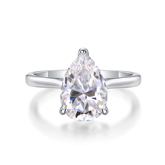 sterling silver jewelry - 12 Silver Ring SLM0173R-White-6 open view