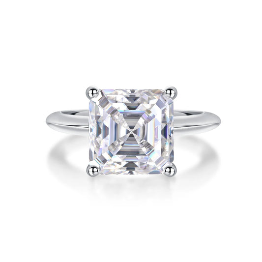 sterling silver jewelry - 17 Silver Ring SLM0167R-White-6 open view