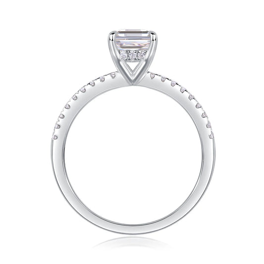 sterling silver jewelry - 20 Silver Ring SLM0164R-White-6 open view