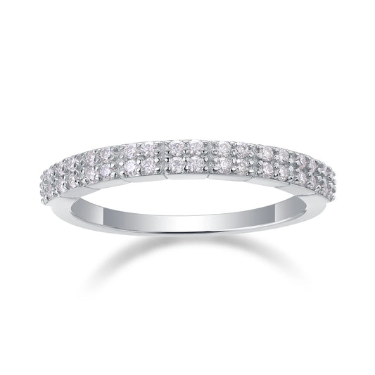 sterling silver jewelry - 24 Silver Ring SLM0160R-White-6 open view