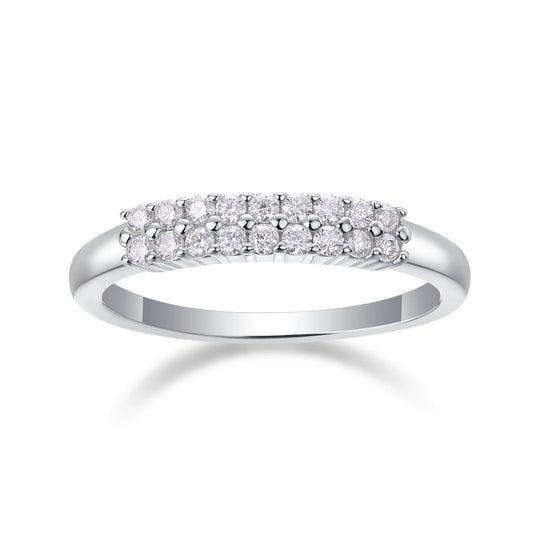 sterling silver jewelry - 26 Silver Ring SLM0158R-White-6 open view