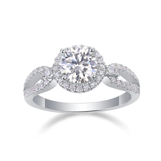sterling silver jewelry - 27 Silver Ring SLM0157R-White-6 open view
