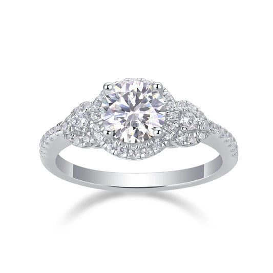 sterling silver jewelry - 32 Silver Ring SLM0152R-White-6 open view