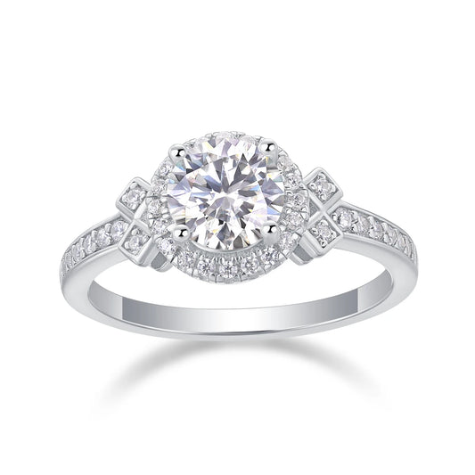 sterling silver jewelry - 35 Silver Ring SLM0149R-White-6 open view