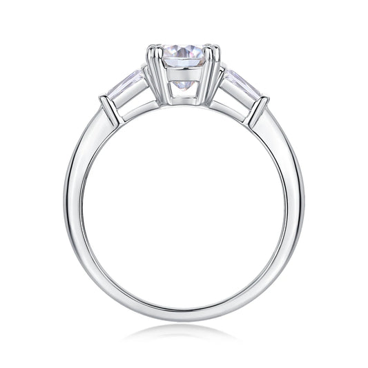 sterling silver jewelry - Silver Ring SLM0187R-White-6 open view
