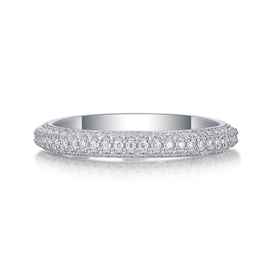 sterling silver jewelry - Silver Ring SLM0180R-White-6 open view