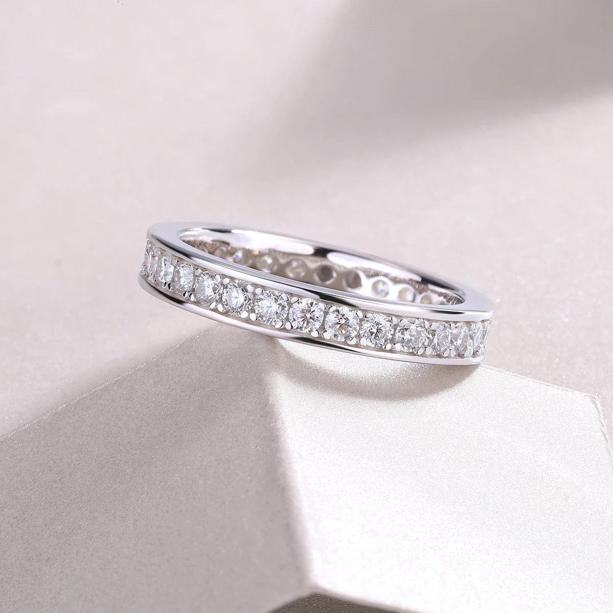 sterling silver jewelry - 15 Silver Ring SLM0169R-White-6 product view 06