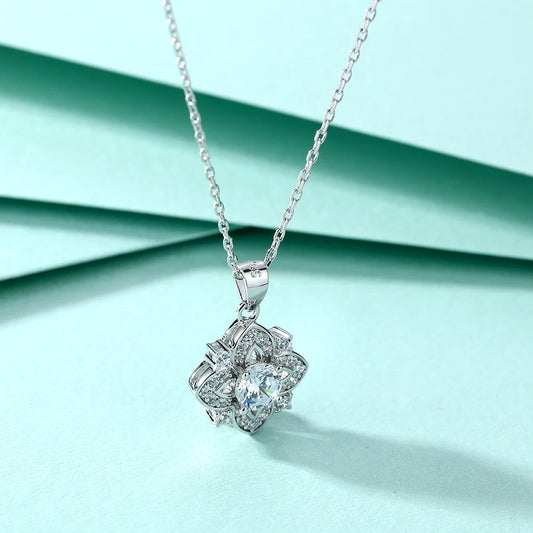 sterling silver jewelry - 925 Silver Necklaces SLZ0007N-Rhodiun open view