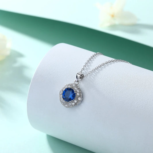 sterling silver jewelry - 925 White Gold Pendant Necklaces SLZ0003N-Rhodiun open view
