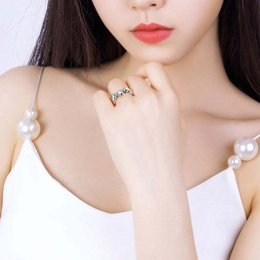 sterling silver jewelry - 925 Silver White Ring Rings SLZ0001R-catalogue-6 open view