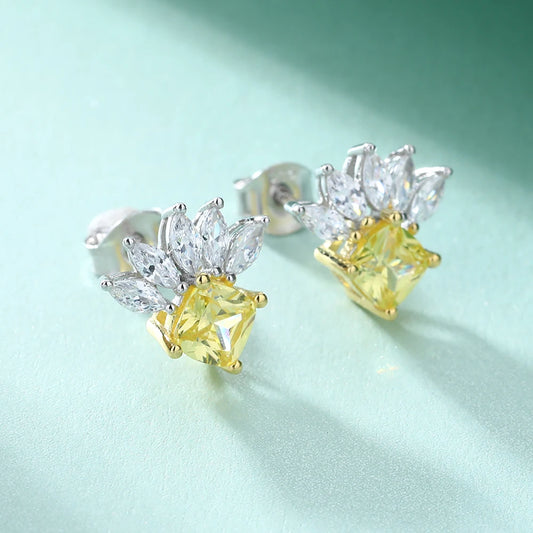 sterling silver jewelry - Silver Yellow Earring SLM0027E-catalogue open view