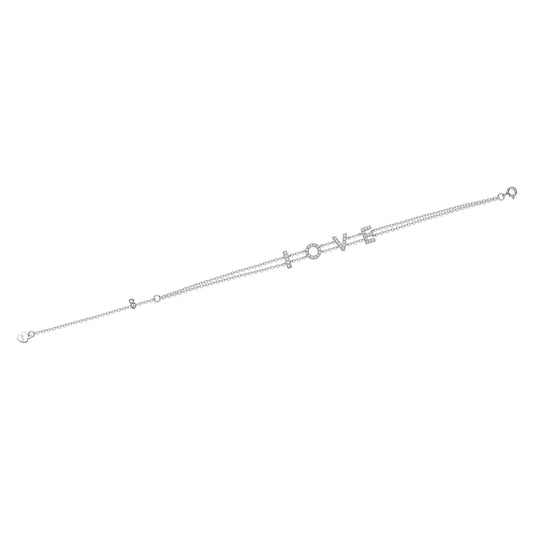 sterling silver jewelry - Rose Silver Bracelet SLM0052B-silver-19cm open view