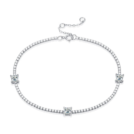 sterling silver jewelry - Silver Bracelet SLM0049B-silver-19cm open view