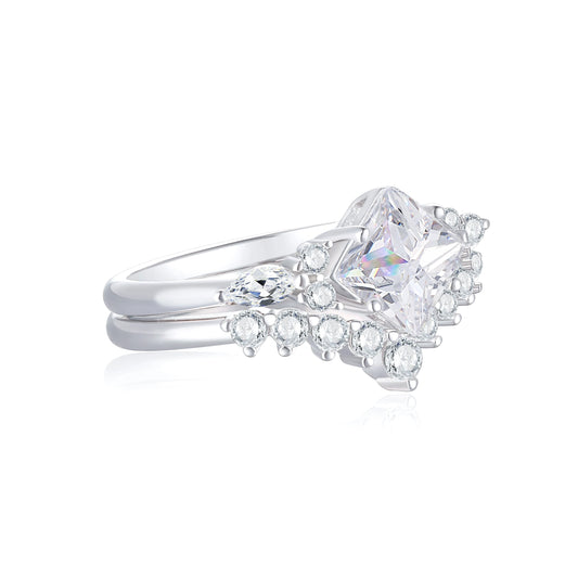 sterling silver jewelry - 925 Silver Rings SLZ0040R-weddding Rings-6 open view