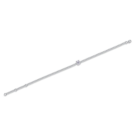 sterling silver jewelry - 925 Silver Bracelet SLM0065B-silver-16.5cm open view