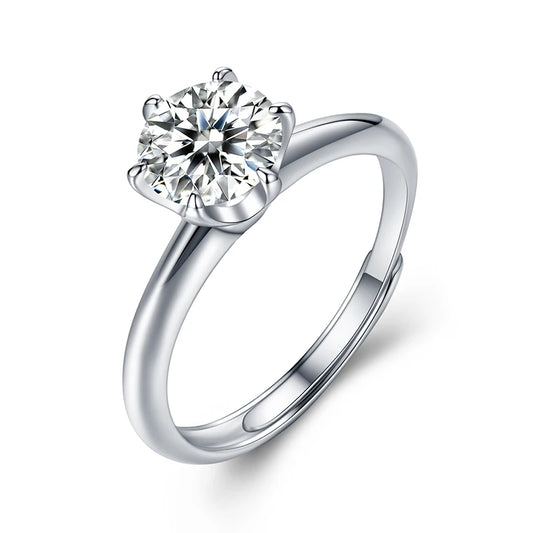 sterling silver jewelry - 925 Silver Ring SLM0003R-1.0 CT-AJ open view