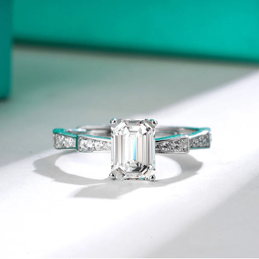 sterling silver jewelry - 925 Silver Ring SLM0006R-1.0 CT-AJ open view