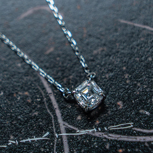 sterling silver jewelry - 925 White Silver Necklace SLM0005N-White-40-45cm AJ open view