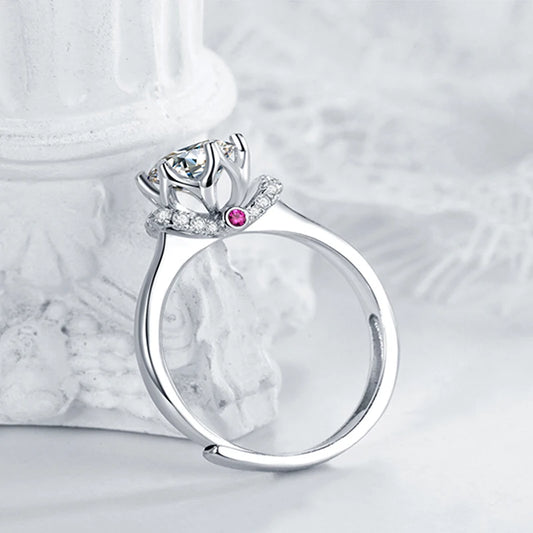 sterling silver jewelry - 925 Silver Ring SLM0007R-2.0 CT-AJ open view